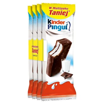 Kinder Pingui Biszkopt z czekoladą i mlecznym i kakaowym nadzieniem 120 g (4 x 30 g)