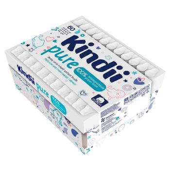 Kindii Pure Patyczki dla niemowląt i dzieci 60 sztuk
