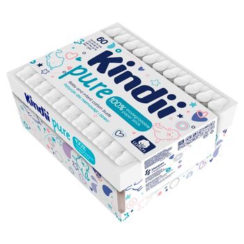 Kindii Pure Patyczki dla niemowląt i dzieci 60 sztuk