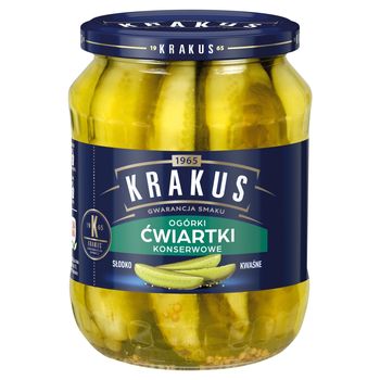 Krakus Ogórki ćwiartki konserwowe 670 g