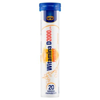 Krüger Suplement diety witamina D 2000 Protect smak cytrynowy 84 g (20 sztuk)