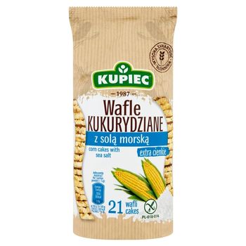 Kupiec Wafle kukurydziane z solą morską 105 g (21 sztuk)