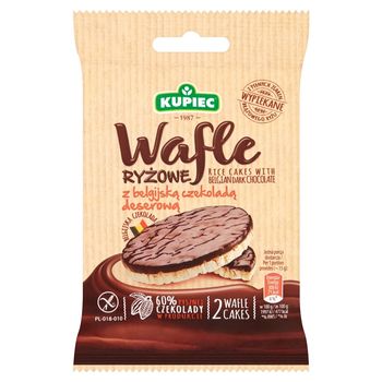 Kupiec Wafle ryżowe z belgijską czekoladą deserową 30 g (2 sztuki)