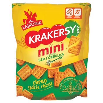 Lajkonik Krakersy mini o smaku ser i cebulka 100 g