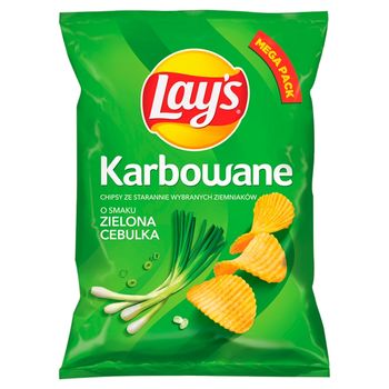 Lay's Chipsy ziemniaczane karbowane o smaku zielona cebulka 210 g
