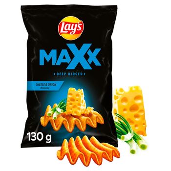Lay's Maxx Chipsy ziemniaczane o smaku sera i cebulki 130 g