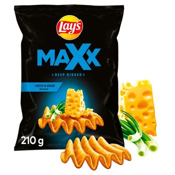 Lay's Maxx Chipsy ziemniaczane o smaku sera i cebulki 210 g