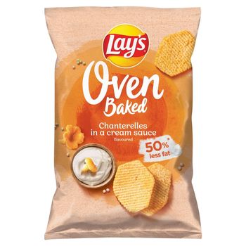 Lay's Oven Baked Pieczone formowane chipsy ziemniaczane o smaku kurek w śmietanowym sosie 125 g