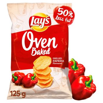 Lay's Oven Baked Pieczone formowane chipsy ziemniaczane o smaku grillowanej papryki 125 g