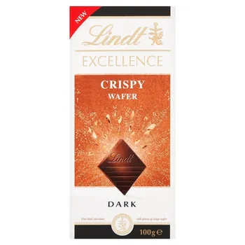 Lindt Excellence Gorzka czekolada z kawałkami kruchych wafelków 100 g 