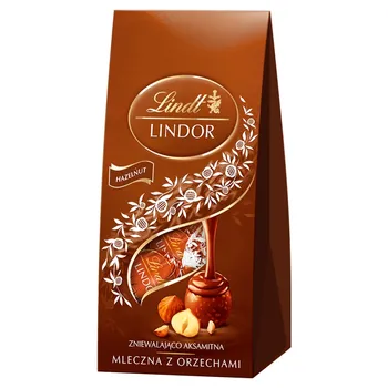 Lindt Lindor Praliny z czekolady mlecznej z orzechami laskowymi 100 g