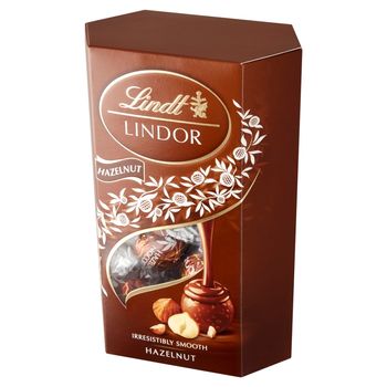 Lindt Lindor Pralinki z czekolady mlecznej z kawałkami orzechów laskowych 200 g