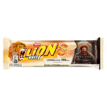 Lion Nadziewany wafel z karmelem i płatkami pszennymi w białej polewie 42 g