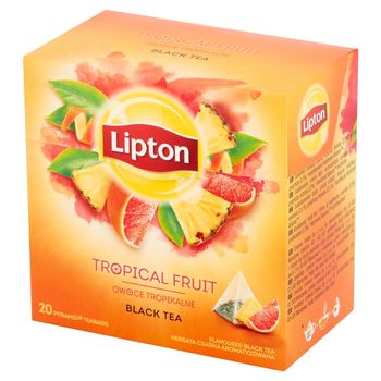 Lipton Herbata czarna aromatyzowana owoce tropikalne 36 g (20 torebek)