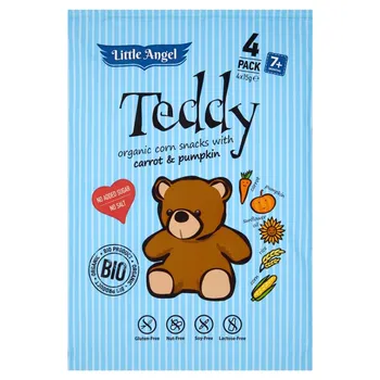 Little Angel Teddy Chrupki kukurydziane z marchwią i dynią 60 g (4 paczki)