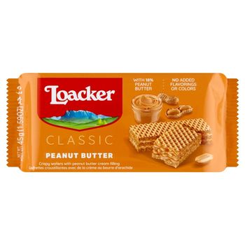 Loacker Classic Chrupiące wafle z kremem z orzechów arachidowych 45 g
