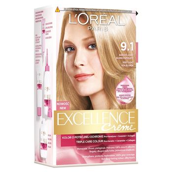 L'Oréal Paris Excellence Creme Farba do włosów 9.1 Bardzo jasny blond popielaty