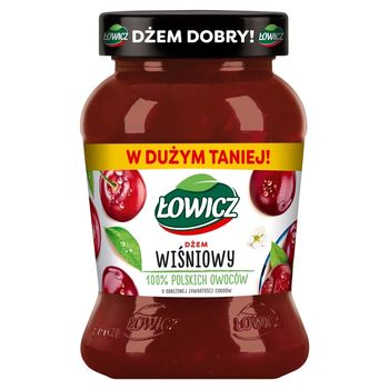 Łowicz Dżem wiśniowy o obniżonej zawartości cukrów 450 g