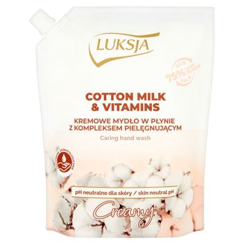 Luksja Creamy Cotton Milk & Vitamins Kremowe mydło w płynie opakowanie uzupełniające 900 ml