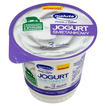 Maluta Jogurt śmietankowy naturalny bez laktozy 220 g