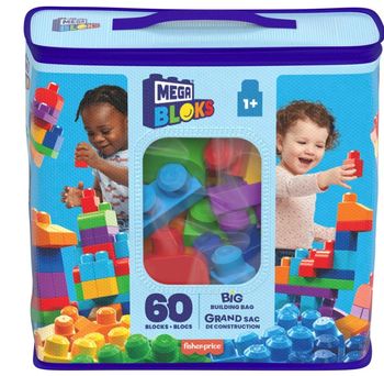 Mega Bloks Klocki 60 elementów Torba niebieska Zestaw klocków dla małych dzieci DCH55