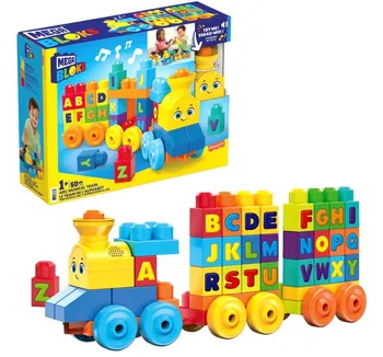 Mega Bloks Muzyczny pociąg ABC Zabawka z klockami dla dzieci FWK22