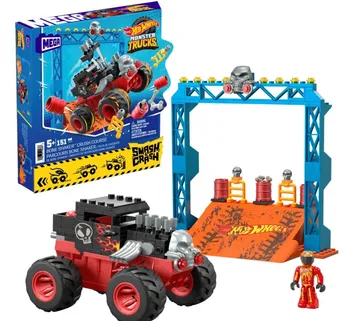 MEGA Hot Wheels Monster Trucks Bone Shaker Kaskaderska sztuczka Zestaw klocków HKF87