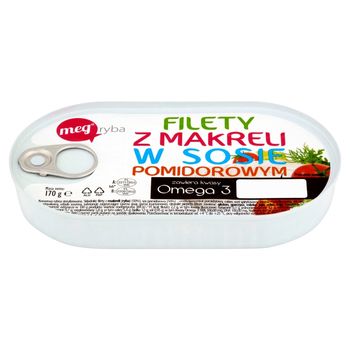 Mega Ryba Filety z makreli w sosie pomidorowym 170 g