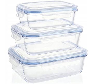 MG Home- Zestaw szklanych pojemników do żywności  Cucina 1500 ml + 1000 ml + 400 ml