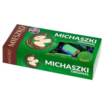Mieszko Michaszki Original Cukierki z orzeszkami arachidowymi w czekoladzie 220 g