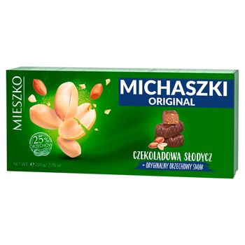 Mieszko Michaszki Original Cukierki z orzeszkami arachidowymi w czekoladzie 220 g
