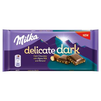 Milka Delicate Dark Czekolada z mleka alpejskiego Almond 85 g