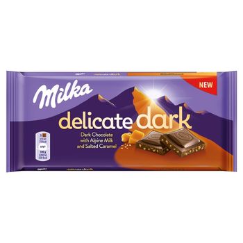 Milka Delicate Dark Czekolada z mleka alpejskiego Salted Caramel 85 g