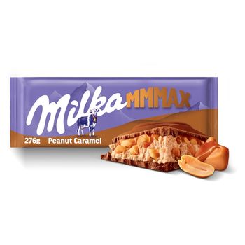 Milka Mmmax Czekolada mleczna z orzeszkami ziemnymi w nadzieniu karmelowym 276 g
