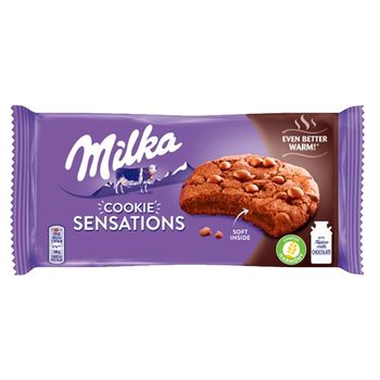 Milka Sensations Ciastka kakaowe z kawałkami czekolady mlecznej 156 g
