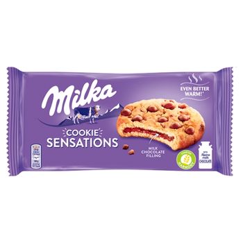 Milka Sensations Ciastka z kawałkami czekolady mlecznej z mleka alpejskiego 156 g