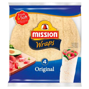 Mission Wraps Original Tortille z mąki pszennej 245 g (4 sztuki)