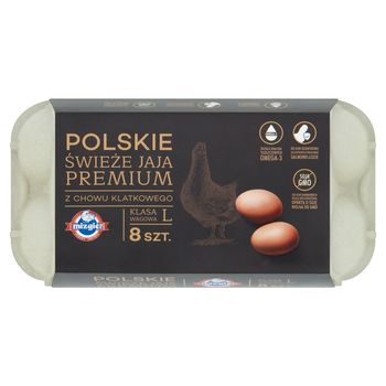 Mizgier Polskie świeże jaja premium z chowu klatkowego L 8 sztuk