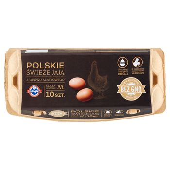 Mizgier Polskie świeże jaja z chowu klatkowego M 10 sztuk