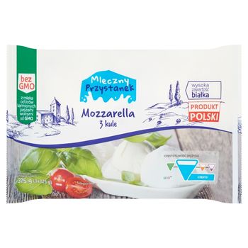 Mleczny Przystanek Ser Mozzarella kule 375 g (3 x 125 g)