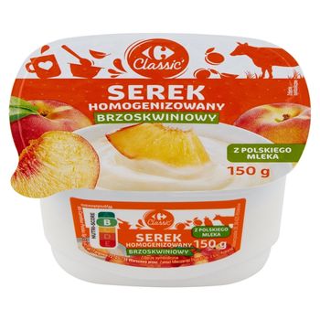 Carrefour Classic Serek homogenizowany brzoskwiniowy 150 g