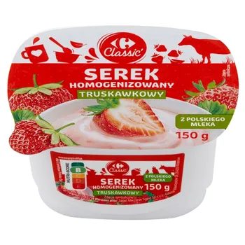 Carrefour Classic Serek homogenizowany truskawkowy 150 g