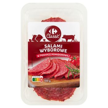 Carrefour Classic Salami wyborowe w posypce pomidorowej 100 g