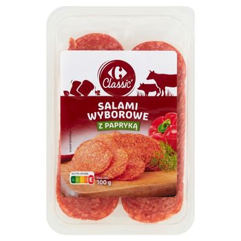 Carrefour Classic Salami wyborowe z papryką 100 g