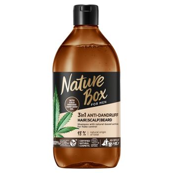 Nature Box for Men Hemp Oil 3in1 Przeciwłupieżowy szampon do włosów skóry głowy brody 385 ml