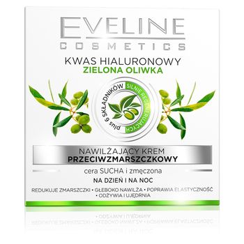 Nawilżający krem przeciwzmarszczkowy Kwas hialuronowy Zielona oliwka dz/n