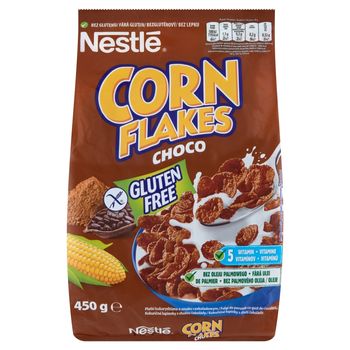 Nestlé Corn Flakes Choco Płatki śniadaniowe o smaku czekoladowym 450 g