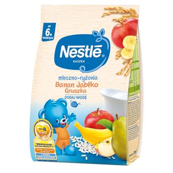 Nestlé Kaszka mleczno-ryżowa banan jabłko gruszka dla niemowląt po 6. miesiącu 230 g
