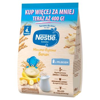 Nestlé Kaszka mleczno-ryżowa banan po 4. miesiącu 400 g
