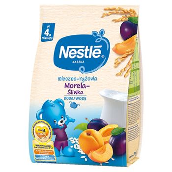 Nestlé Kaszka mleczno-ryżowa morela-śliwka dla niemowląt po 4. miesiącu 230 g